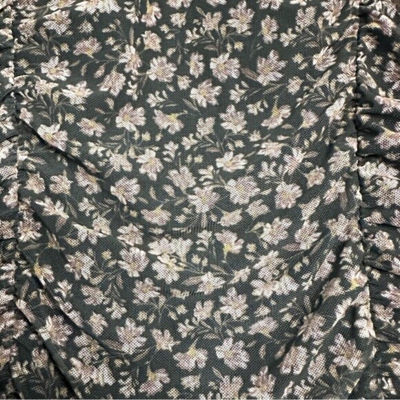 Free press women’s size small floral mesh cami tank top bodysuit blue/gray 152B5 - Picture 9 of 10